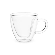 Load image into Gallery viewer, Heart Shaped Double Walled Glass Coffee Mug
